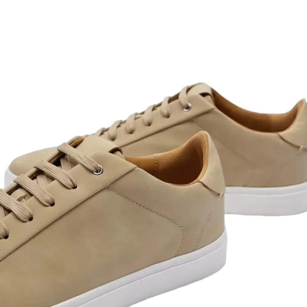 ZARA MINIMAL LACED SNEAKERS BEIGE SIZE 45 usa 12  2230/920/107